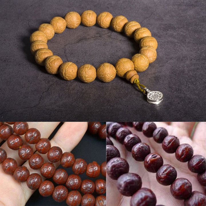 Buddha Stones Bodhi Seme Fortuna Auspicio Mala da polso Nappa Mala tascabile