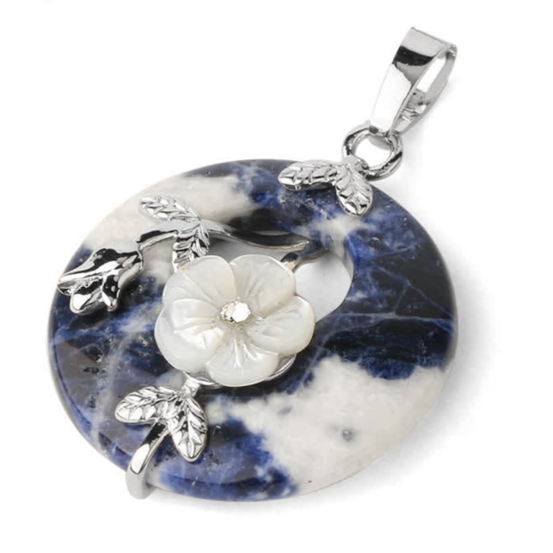 Buddha Stones Vari cristalli Ametista Avventurina verde Fiore Collana pendente curativa - Sodalite - image 23