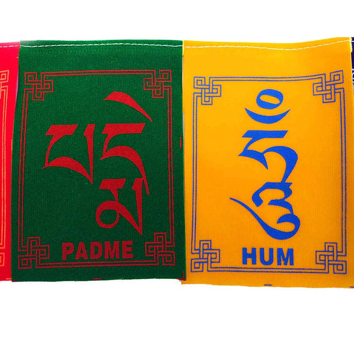 Bandiera decorativa per auto con la benedizione tibetana del cavallo a vento Om Mani Padme Hum, ideale per esterni, con preghiera e decorazione per auto. - image 14