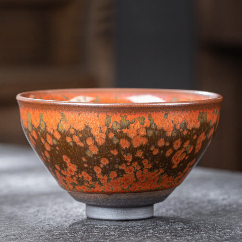 Buddha Stones Fiori che sbocciano Modello Cinese Jianzhan Forno Cambia Tazza da tè in ceramica Tazza da tè Kung Fu Ciotola