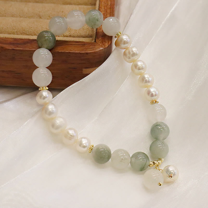 Braccialetto di sincerità di guarigione di perle naturali Buddha Stones Jade