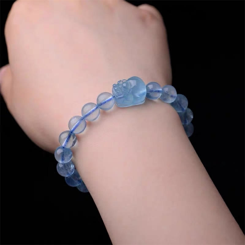 Braccialetto curativo naturale in acquamarina Pixiu Serenity - image 2