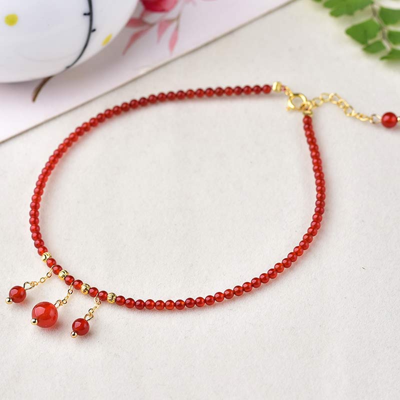 Cavigliera in agata rossa Confidence Calm