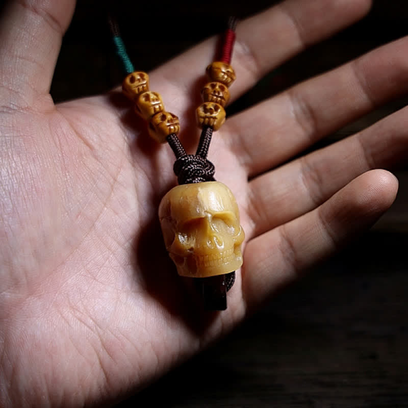Buddha Stones Tibetano Osso di Cammello Teschio Il Signore del Cadavere Collana con Ciondolo per la Protezione della Foresta - image 5
