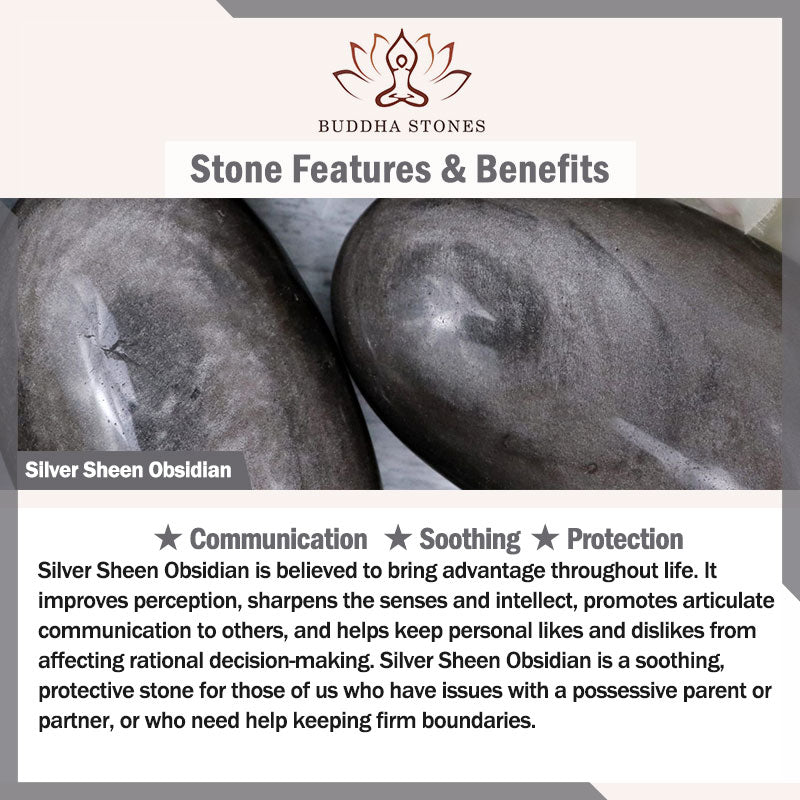 Buddha Stones Argento naturale Ossidiana lucente Leone Mala da polso Protezione Nappe Mala tascabile Decorazione per auto