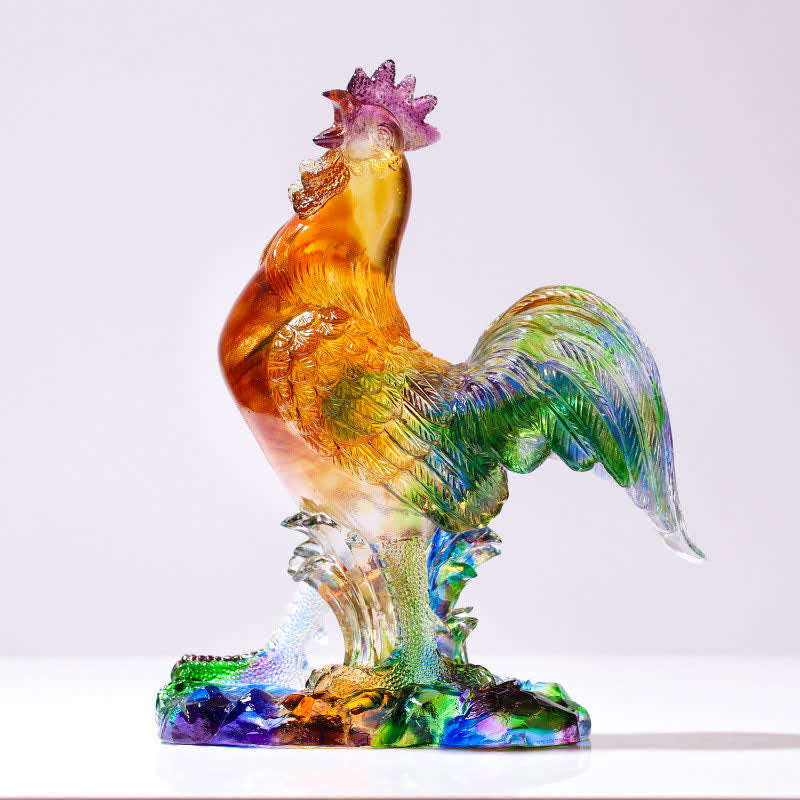 Decorazione per la casa fatta a mano in cristallo Liuli, raffigurante un gallo. - Medio 20*10*25cm - image 7