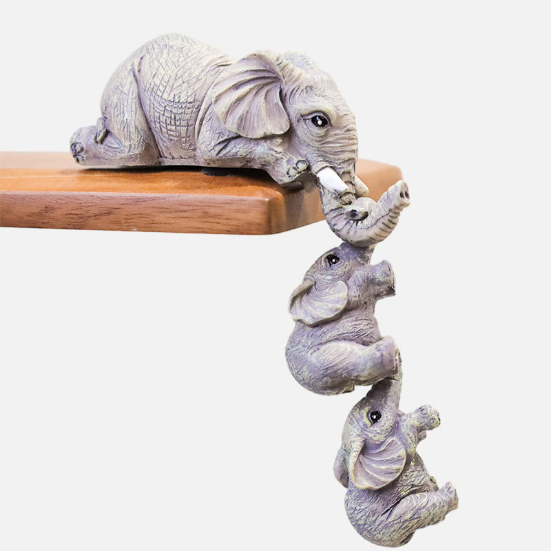 Buddha Stones 3 pezzi Feng Shui Elefante Sitter Figurine Ricchezza Figurina Decorazione della casa - image 1