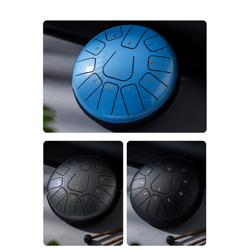 Buddha Stones Steel Tongue Drum Sound Healing Meditazione Yoga Lotus Drum Kit 11 Note 6 Pollici
