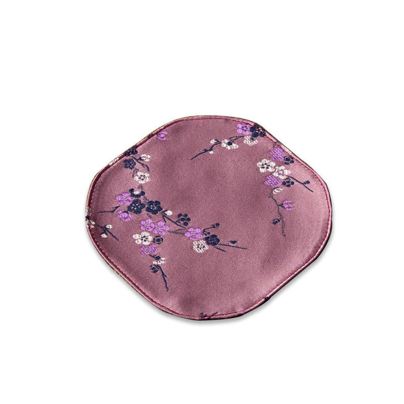 Buddha Stones Vintage Sea Wave Bamboo Plum Blossom Ricamato Tazza Sottobicchiere Tazza da Tè Kung Fu Tappetino da Tè
