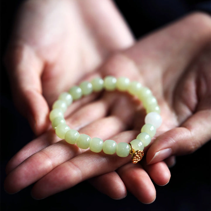 Buddha Stones Bracciale regolabile Jade Lotus Abundance - image 5