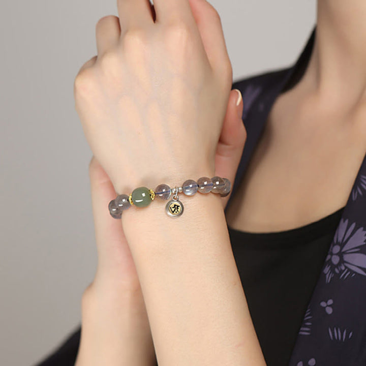 Bracciale Buddha Stones, zodiaco cinese, argento sterling 925, pietra di luna naturale e giada Hetian, simbolo positivo. - image 5