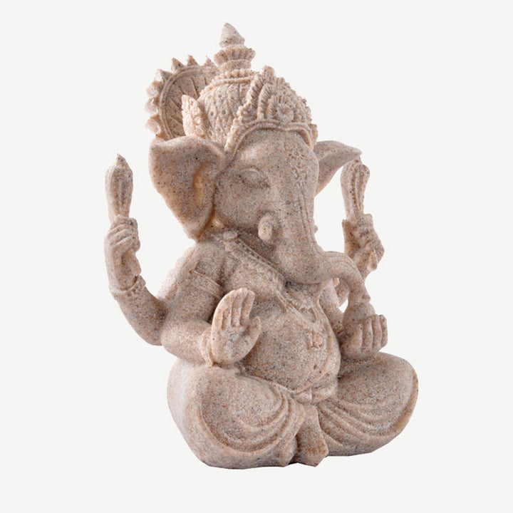 Buddha Stones Ganesh Ganpati Statua Elefante Ricchezza Benedizione Decorazione Casa - image 7