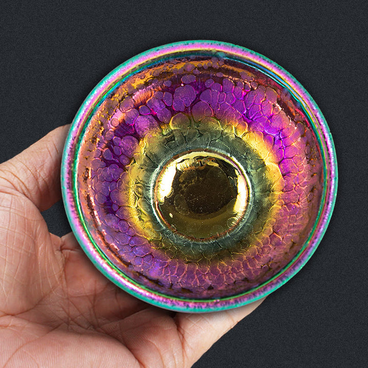 Buddha Stones Fatto a mano Fata Arcobaleno Cinese Jianzhan Tazza da tè in ceramica Tenmoku Kung Fu Tazza da tè