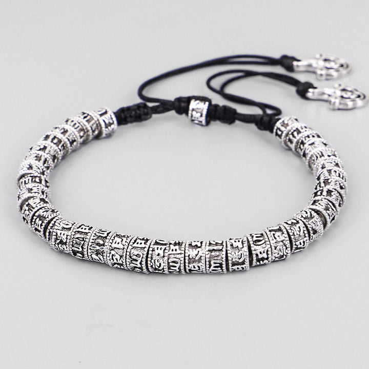 Braccialetto di purezza del mantra tibetano fatto a mano con Buddha Stones