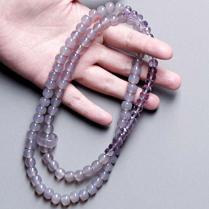 Braccialetto di guarigione con cristallo di ametista naturale e meditazione - image 2