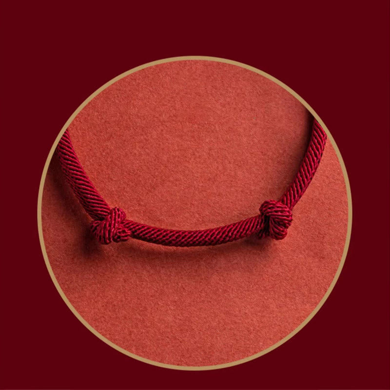 Bracciale intrecciato fatto a mano con carattere Fu in argento sterling 925 Buddha Stones - image 8
