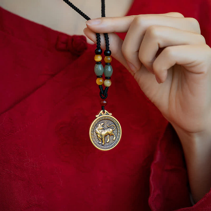 Collana con ciondolo di 12 segni zodiacali cinesi, benedizione, ricchezza e fortuna - image 10