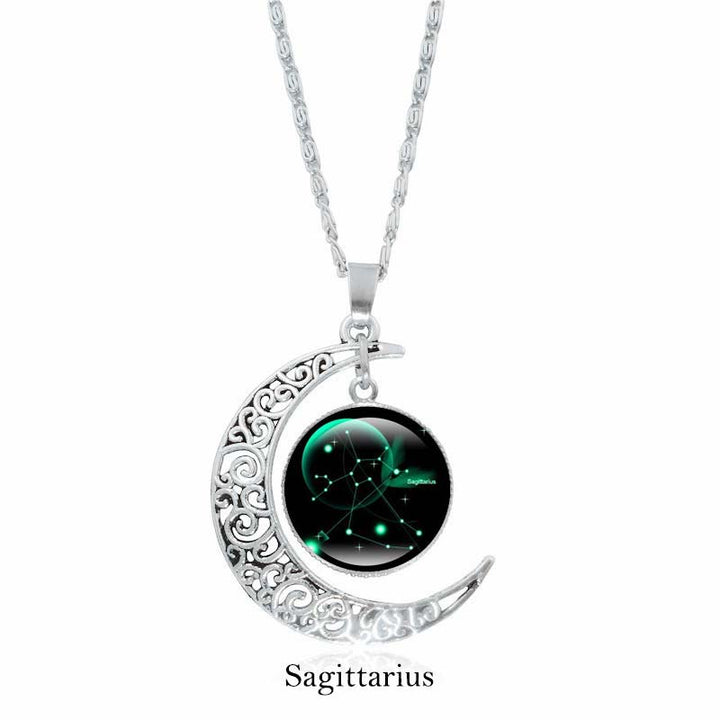 Buddha Stones Collana con ciondolo a catena con 12 costellazioni dello zodiaco e protezione della luna - Sagittario - image 9