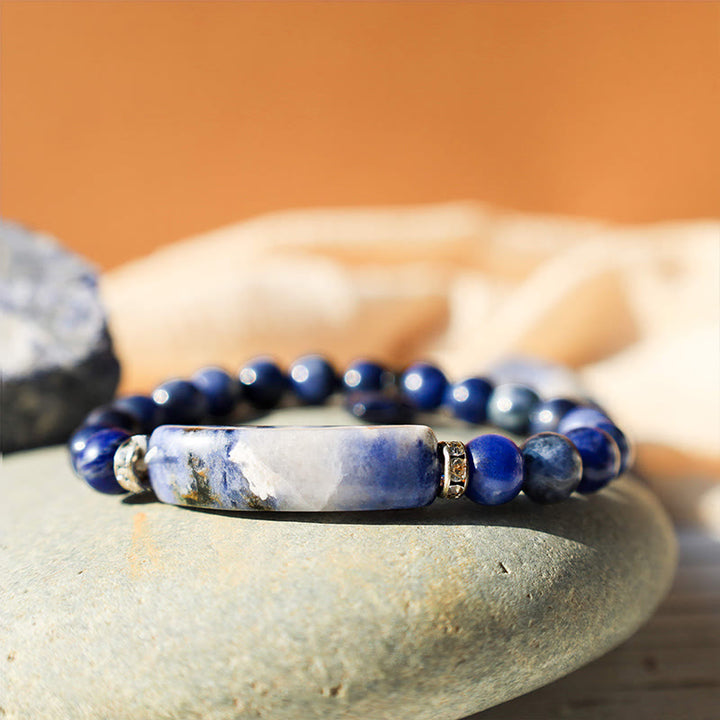 Braccialetto di perline curative con cuore d'amore in quarzo naturale Buddha Stones