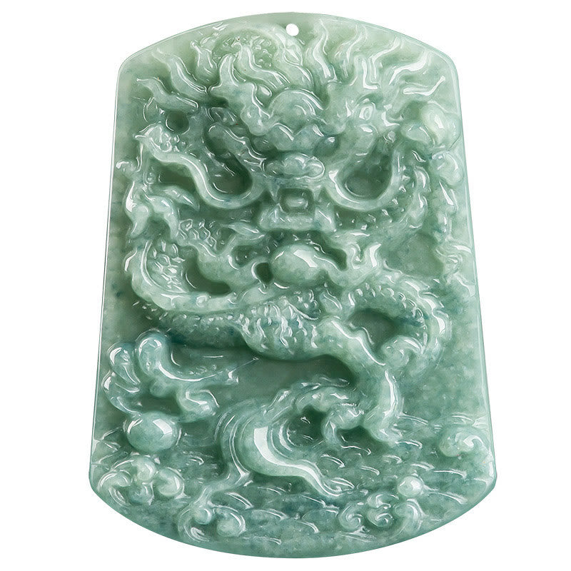 Buddha Stones Giada naturale Zodiaco cinese Drago Mare Fortuna Collana con ciondolo - image 10