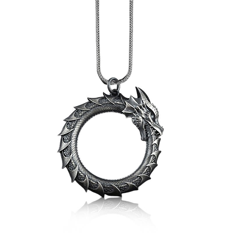 Collana con ciondolo di protezione del serpente drago in stagno puro Buddha Stones - image 2