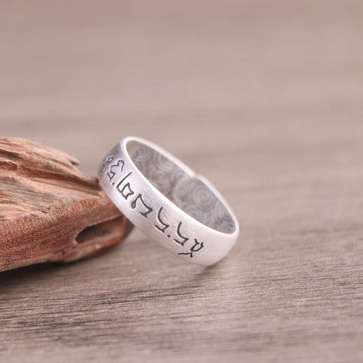 Anello di benedizione Buddha Stones 999 Sterling Silver Lotus Elephant Six True Words - image 10