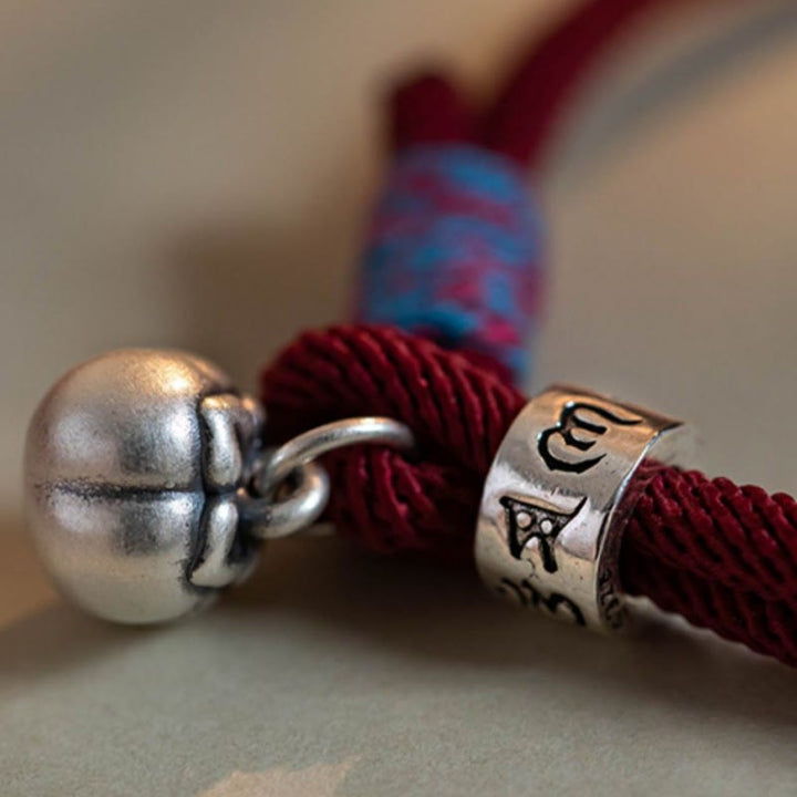 Bracciale intrecciato con Buddha Stones, fatto a mano in argento sterling 925, tibetano, Om Mani Padme Hum, protezione dalla fortuna - image 7