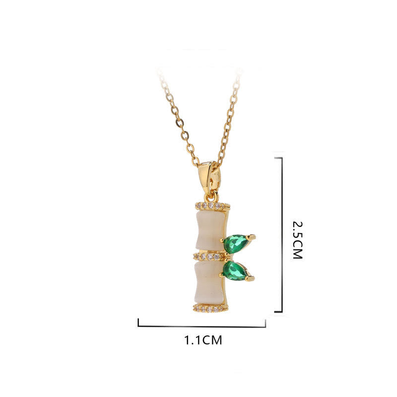 Collana pendente con Buddha Stones placcate in oro 18K, calcedonio, bambù, strass, armonia