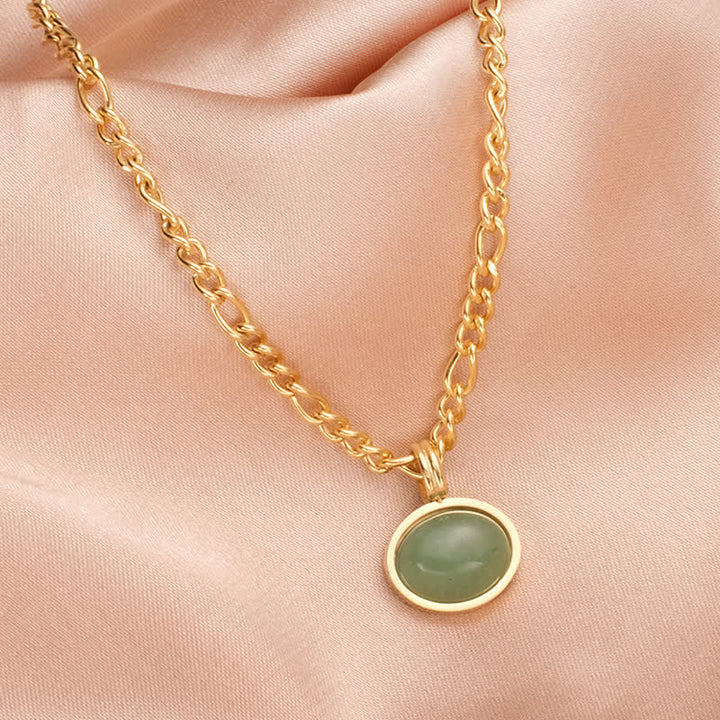 Collana con ciondolo in acciaio al titanio con resistenza turchese ovale