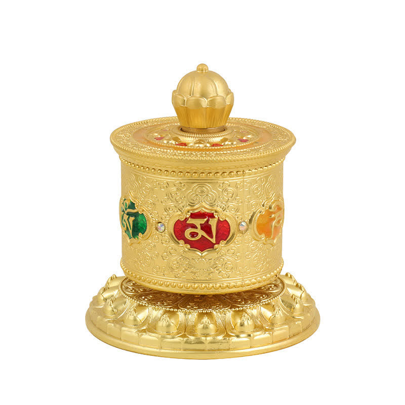 Buddha Stones Ruota di preghiera di benedizione tibetana Decorazione per auto - Oro - image 12