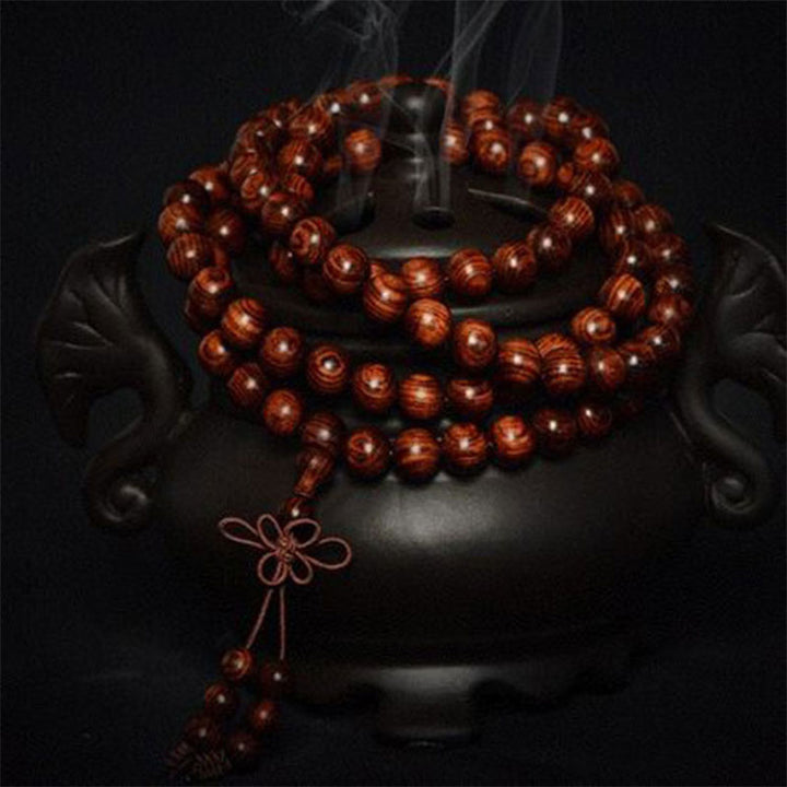 Braccialetto Buddha Stones Tibetan Rosewood Warmth (tipo casuale) - 12 mm (108 perline) - image 5