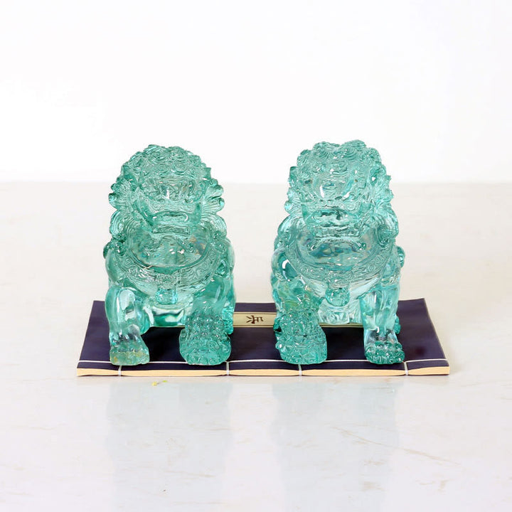 2 pezzi Statua di leone Coraggio Forza Resina Decorazione per casa e ufficio - Una coppia di leoni - Ciano - image 0