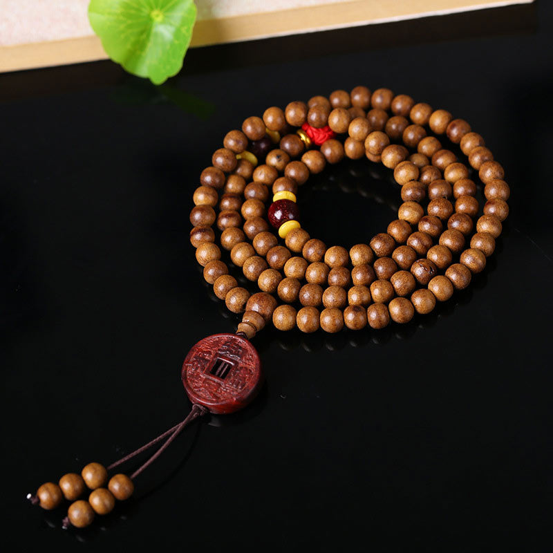 Buddha Stones 108 Mala Beads Legno di Pesca Bodhi Seed Lotus Preghiera Meditazione Bracciale