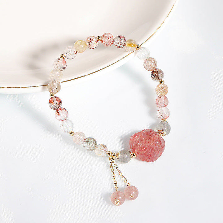 Braccialetto dell'amore con pietra di luna, artiglio di zampa di gatto, quarzo rutilato colorato, Buddha Stones - image 6