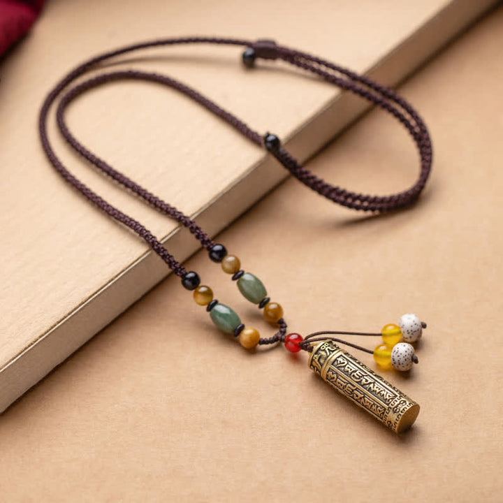 Buddhastoneshop Tibet Om Mani Padme Hum Agata Shurangama Sutra Collana con pendente di protezione - image 12