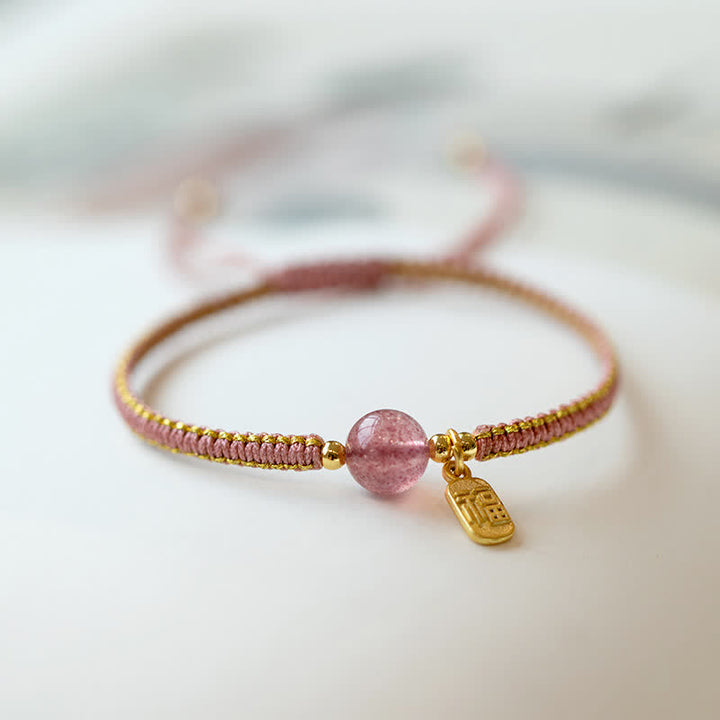 Braccialetto Buddha Stones Red Agate Jade Lotus Confidence Calm String