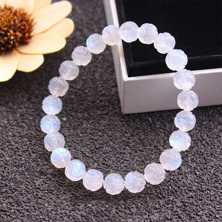 Bracciale Buddha Stones Natural Moonstone Lotus Love - image 4