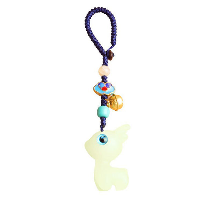 Buddha Stones Mini Carino Cervo Pietra luminosa Cervo portafortuna Energia Portachiavi Telefono Auto Decorazione appesa
