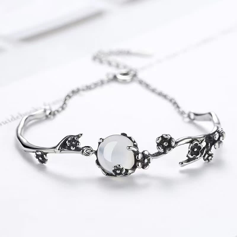 Braccialetto positivo Buddha Stones Plum Blossom Chalcedony