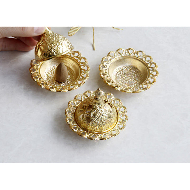 Mini bruciatore di incenso per meditazione Tibetan Gold