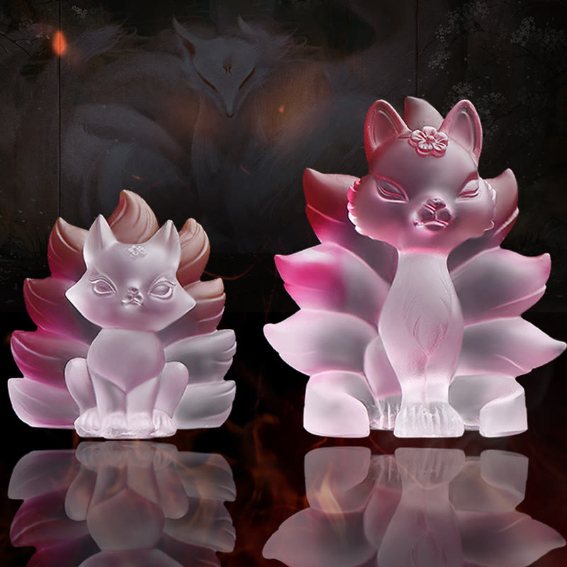 Buddha Stones Piccola Volpe a nove code Successo Forza Casa Figurina Decorazione - image 0