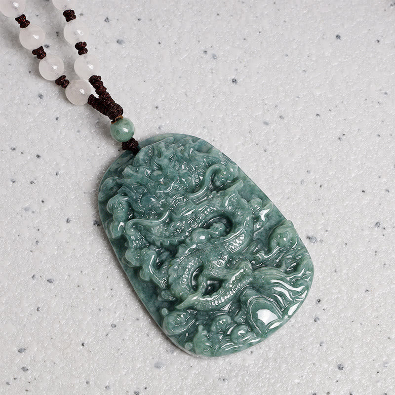 Collana con ciondolo a forma di corda con perline in Buddha Stones , drago, zodiaco cinese, prosperità - image 5