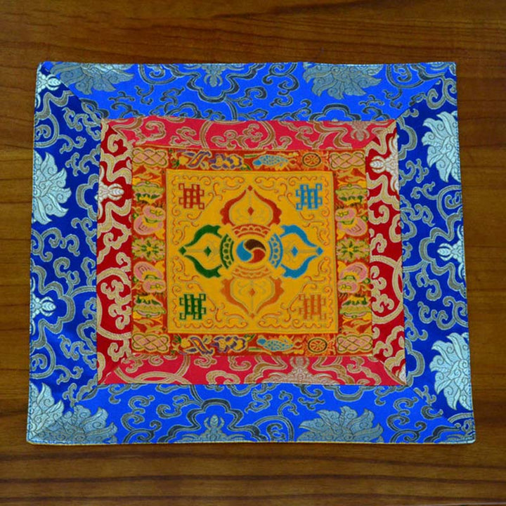 Tappetino per preghiera, meditazione, forza, nodo infinito, Vajra Man-Bcu, Kalachakra, simboli di buon auspicio