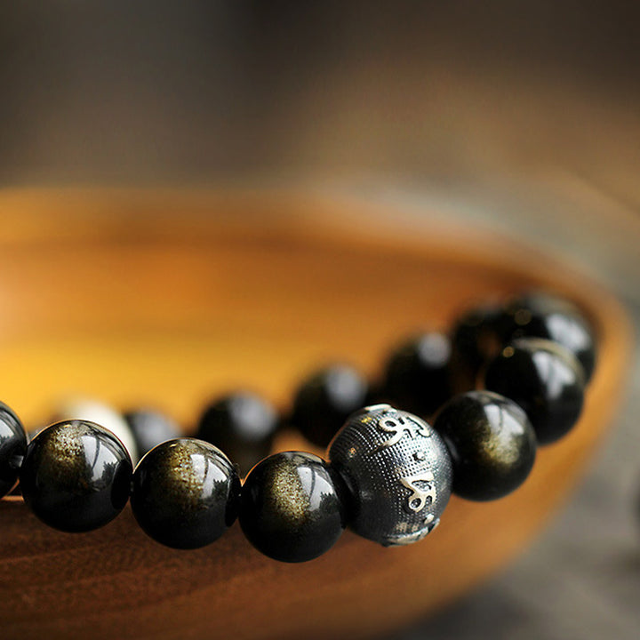 Braccialetto purificante in ossidiana con Buddha Stones e zodiaco cinese - image 11