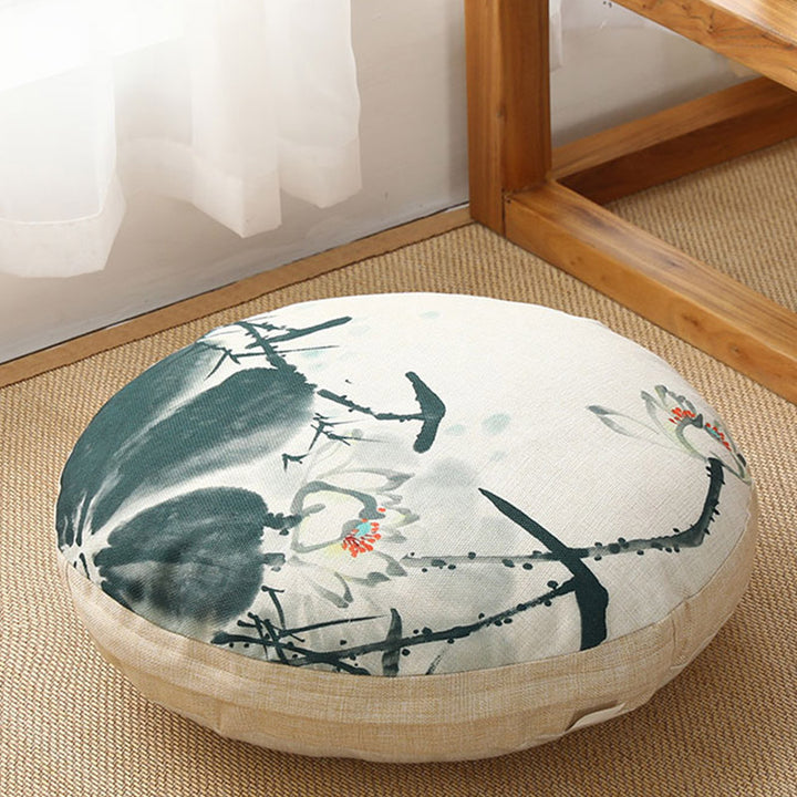 Cuscino per seduta da meditazione in lino con motivo semplice Buddha Stones e loto, decorazione per la casa e il soggiorno - Staccabile - Circa 40 cm × 10 cm (possibili leggere variazioni) - Biancheria - image 32