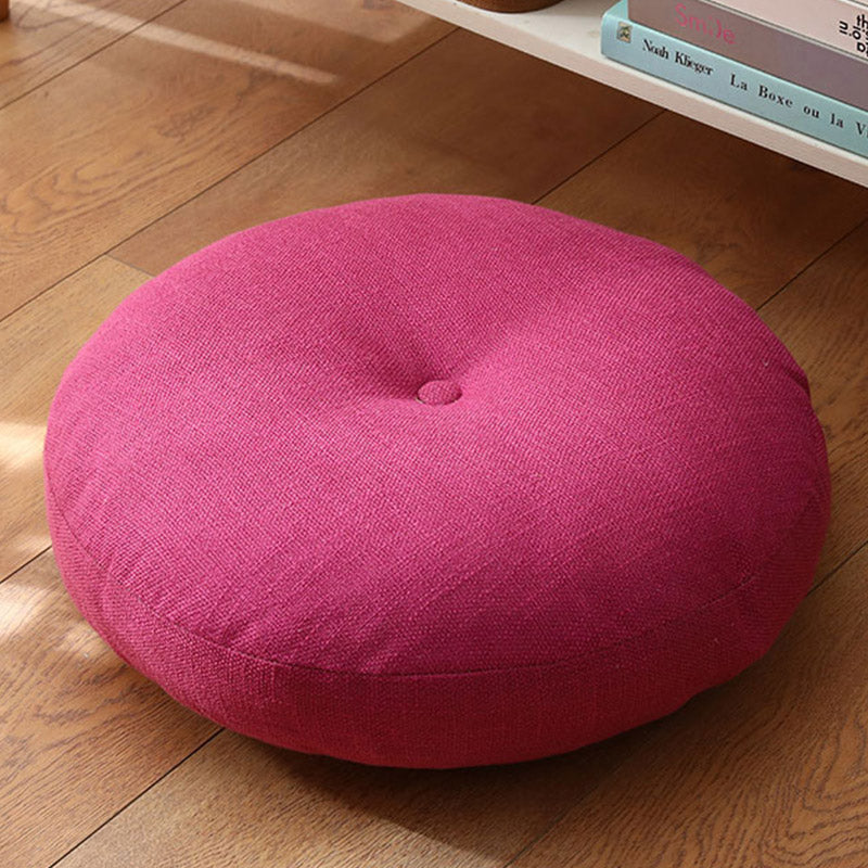 Cuscino per seduta da meditazione in lino con motivo semplice Buddha Stones e loto, decorazione per la casa e il soggiorno - Staccabile - Circa 40 cm × 10 cm (possibili leggere variazioni) - Rosa acceso - image 16