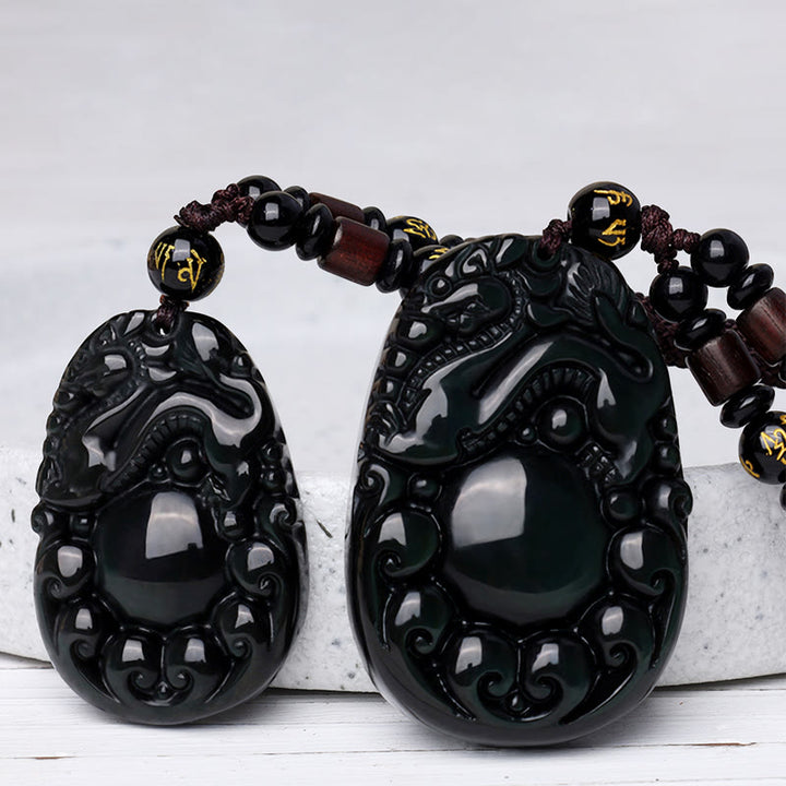 Collana Buddha Stones Tibetano Arcobaleno Positivo Ossidiana PiXiu - image 7