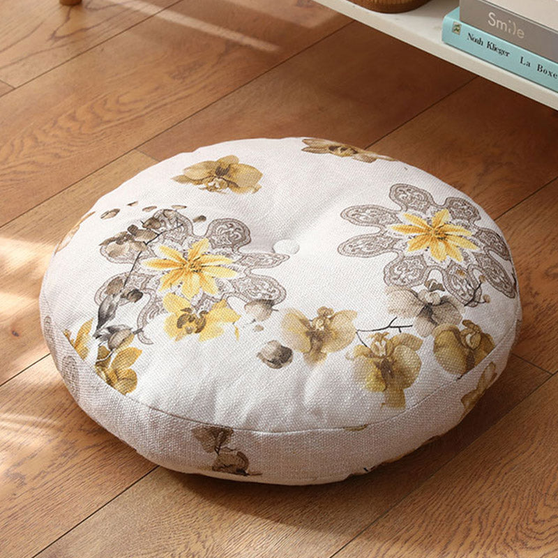 Cuscino per seduta da meditazione in lino con motivo semplice Buddha Stones e loto, decorazione per la casa e il soggiorno - Staccabile - Circa 40 cm × 10 cm (possibili leggere variazioni) - Crema alla menta - image 19