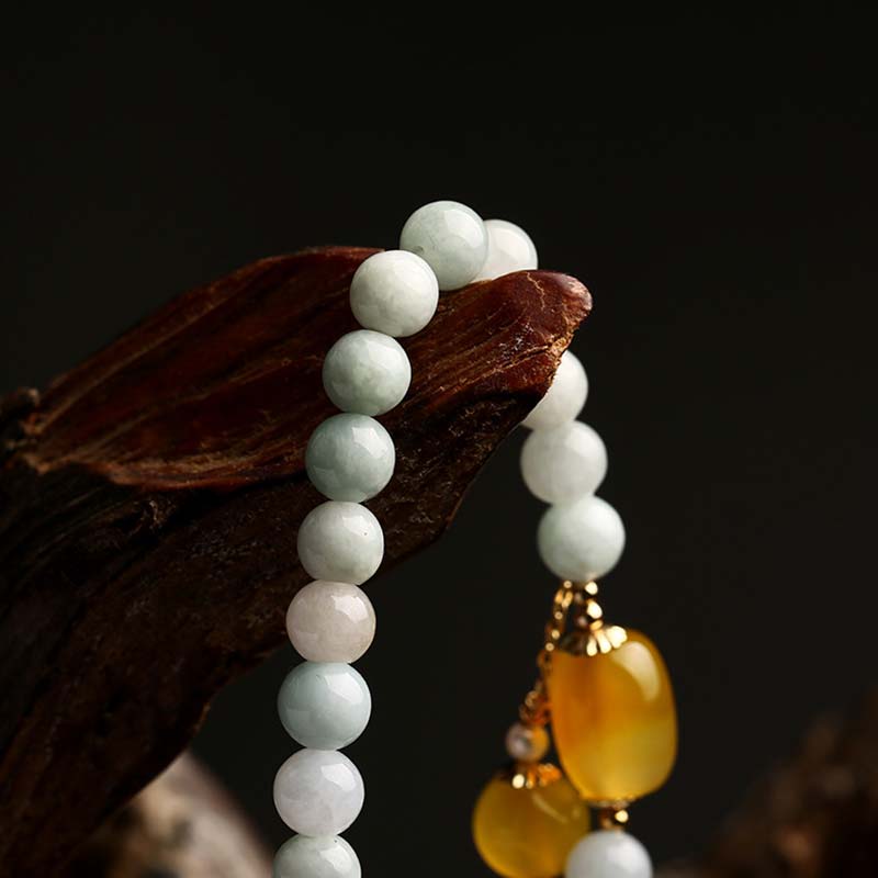 Braccialetto di protezione in agata bianca naturale Buddha Stones