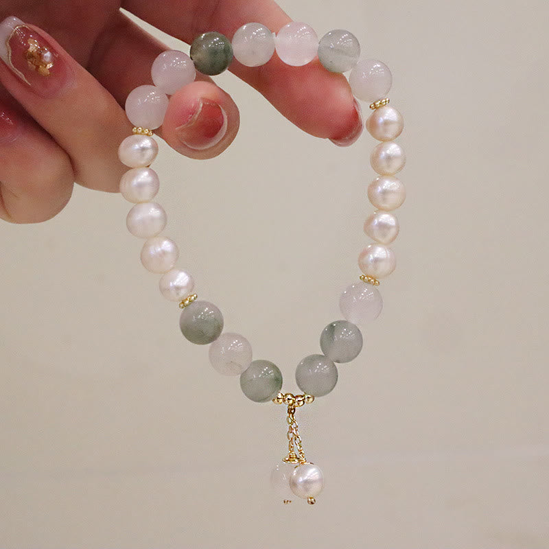 Braccialetto di sincerità di guarigione di perle naturali Buddha Stones Jade